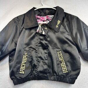 G-Unit Crop Jacket Womens L Vintage Black Short Sleeve Zip Y2K 90s Studded